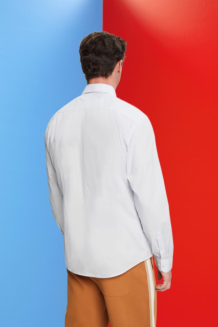 Slim fit cotton shirt, LIGHT BLUE, detail image number 3
