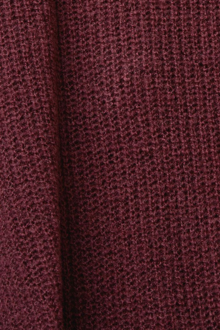 V-neck jumper, wool blend, AUBERGINE, detail image number 5