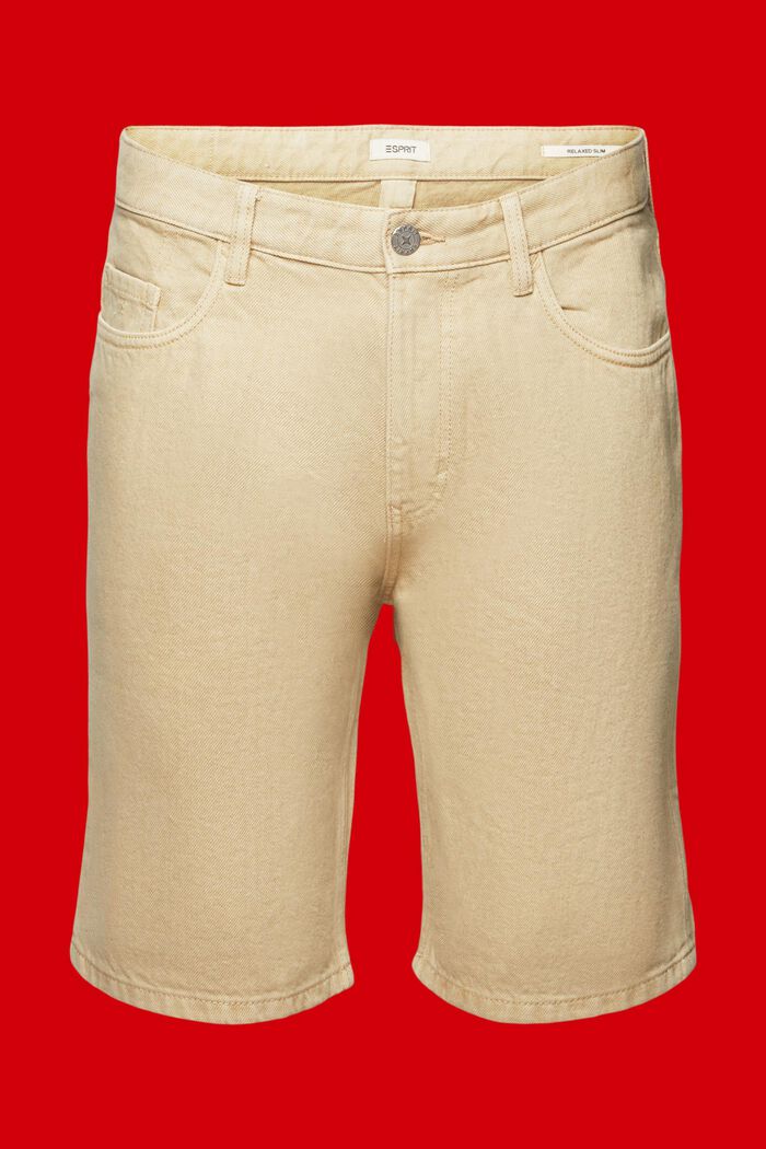 Coloured denim shorts, SAND, detail image number 7