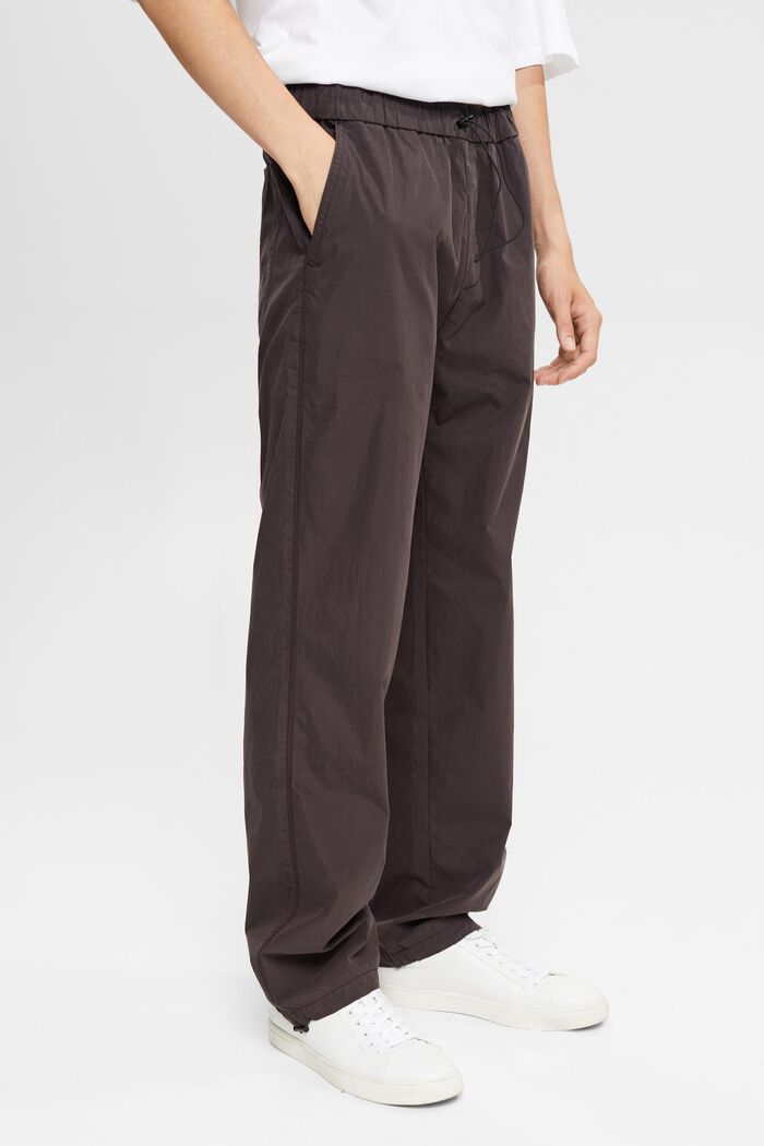Trousers with an elasticated waistband, BLACK, detail image number 0