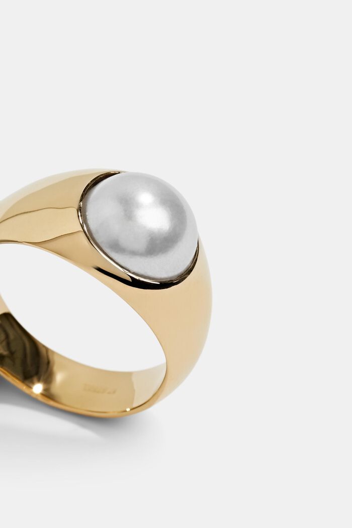 Ring with bead, stainless steel, GOLD, detail image number 1