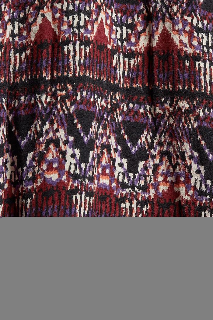 Midi skirt with a print and elasticated waistband, GARNET RED, detail image number 4