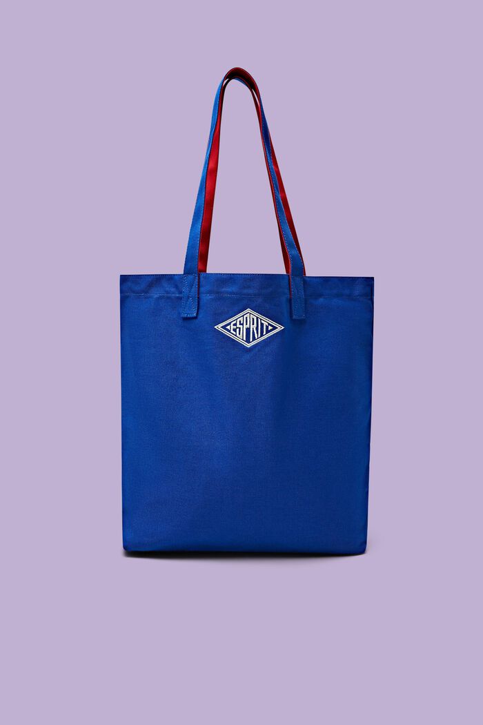 Logo Cotton Tote Bag, BRIGHT BLUE, detail image number 0