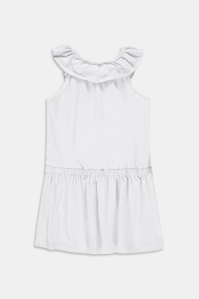 Jersey dress with frills made of stretch cotton, WHITE, detail image number 1