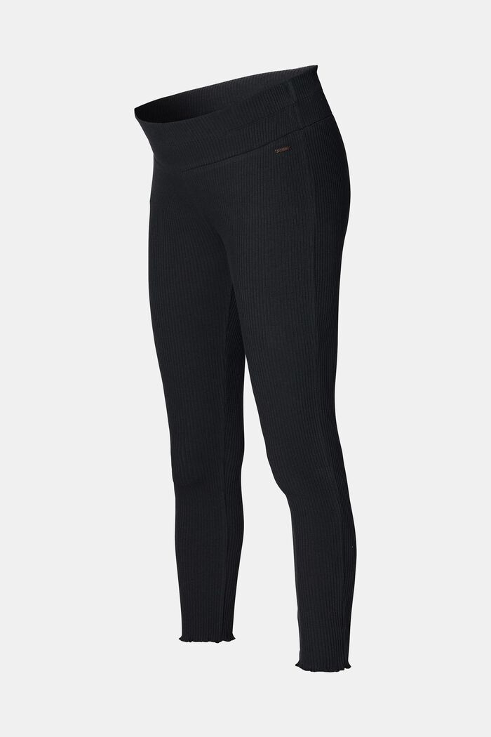 Leggings with over-bump waistband, organic cotton, BLACK, detail image number 2