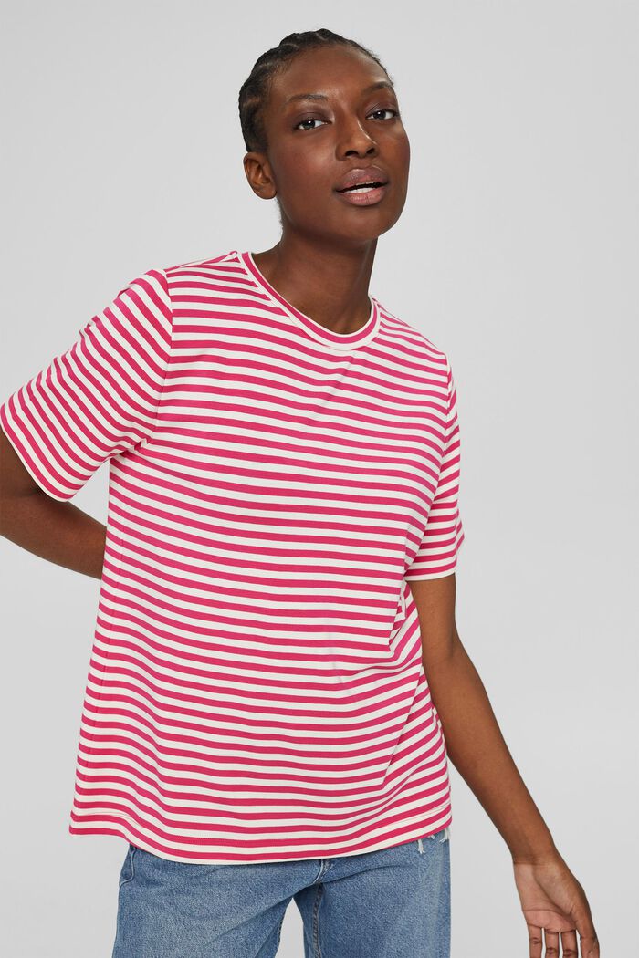 Striped TENCEL™ T-shirt, PINK FUCHSIA, detail image number 5