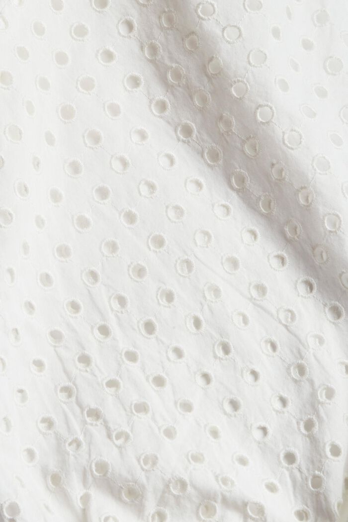 Cropped top with broderie anglaise, OFF WHITE, detail image number 4
