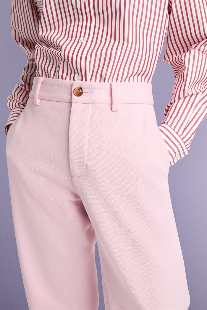 Organic Cotton-Blend Wide-Leg Trousers, PASTEL PINK, detail image number 3