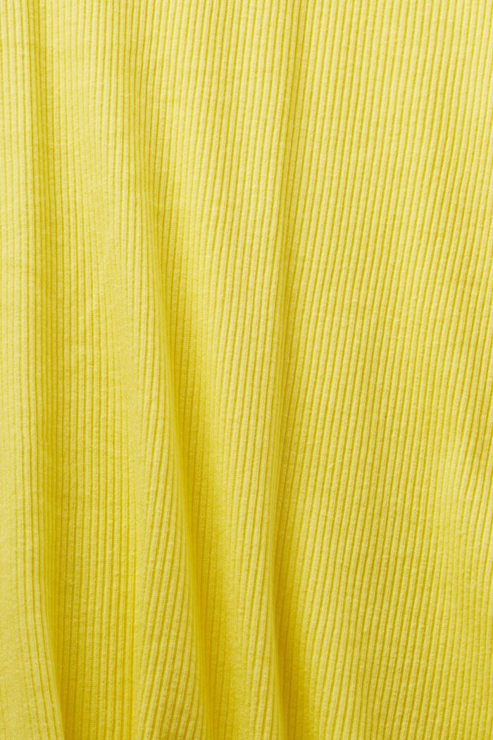 Rib-Knit Jersey Longsleeve Top, PASTEL YELLOW, detail image number 5