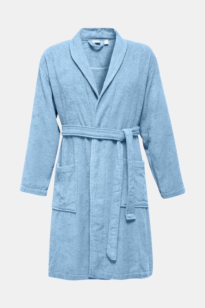 Unisex bathrobe, 100% cotton, SKY BLUE, detail image number 0