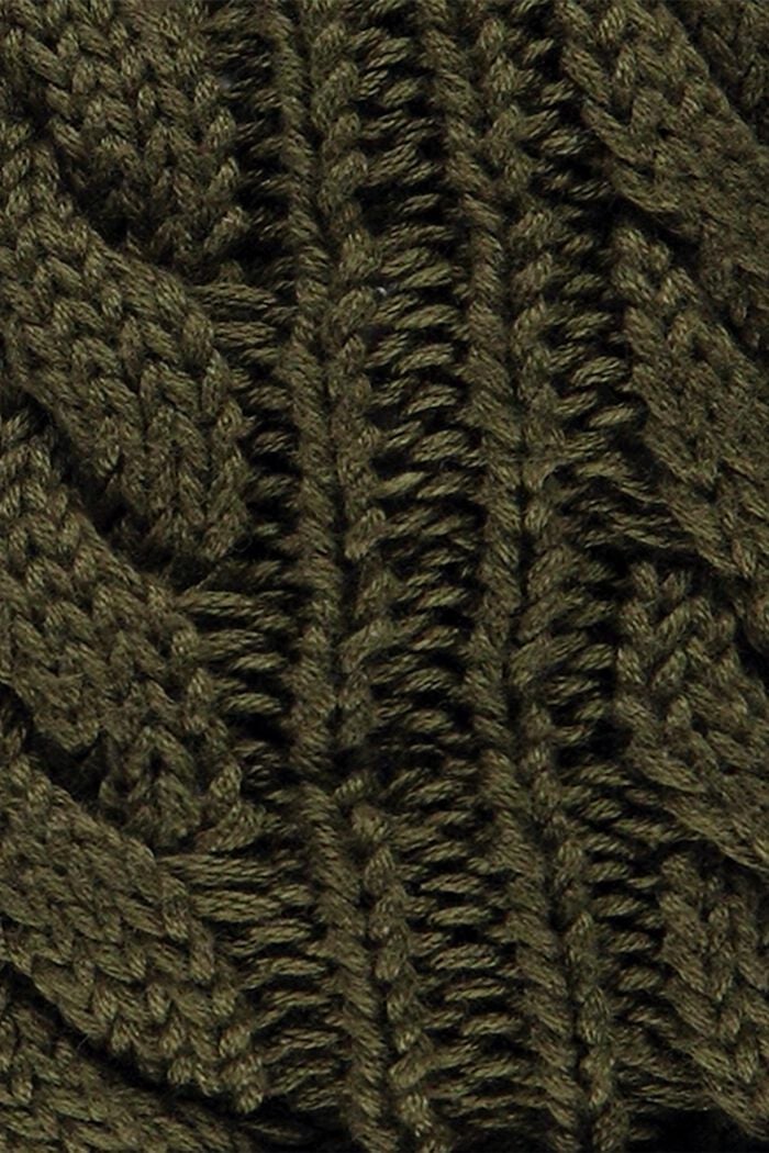 Knit bobble hat, KHAKI GREEN, detail image number 1