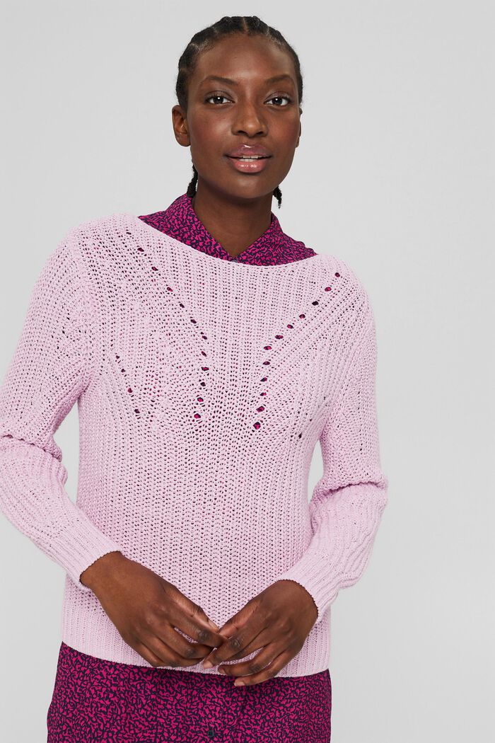 Cotton blend jumper, PINK, detail image number 0