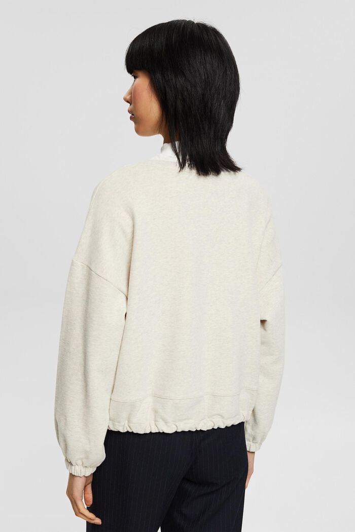 Melange sweatshirt with a drawstring, OFF WHITE, detail image number 3