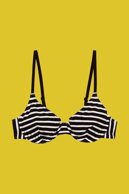 Unpadded & underwired bikini top with stripes