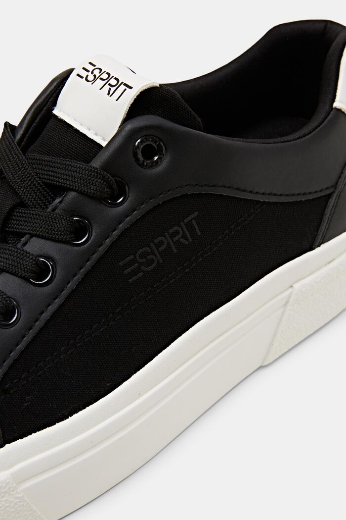 Platform Lace-Up Sneakers, BLACK, detail image number 3