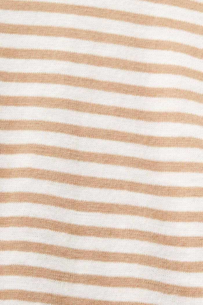 Striped Cotton Sweater, BEIGE, detail image number 5