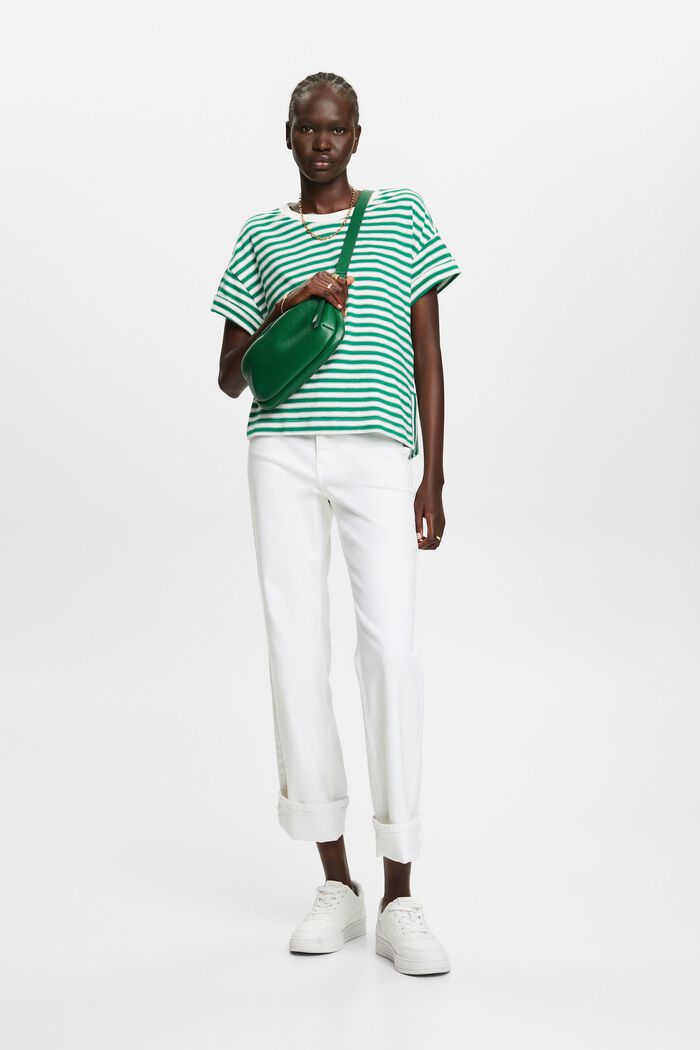 Striped t-shirt, 100% cotton, DARK GREEN, detail image number 5
