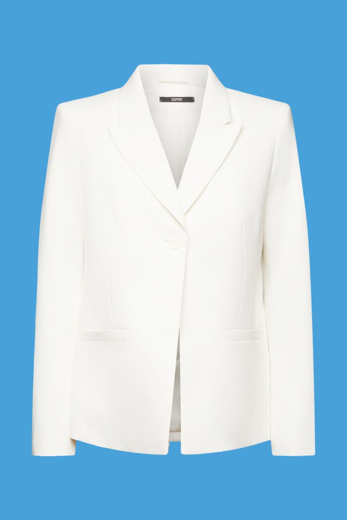 Single-breasted twill blazer, WHITE, detail image number 6