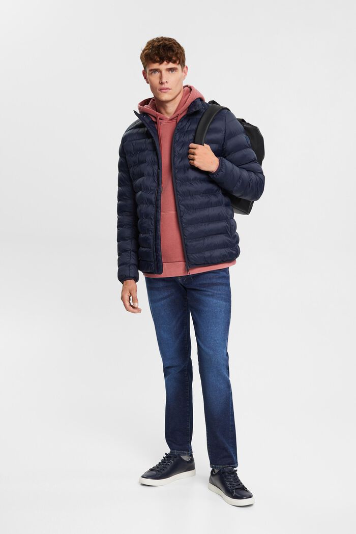 Quilted jacket with high neck, NAVY, detail image number 1
