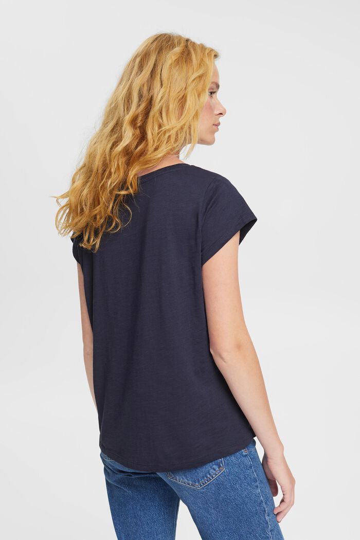 Slub T-shirt with print, 100% cotton, NAVY, detail image number 3
