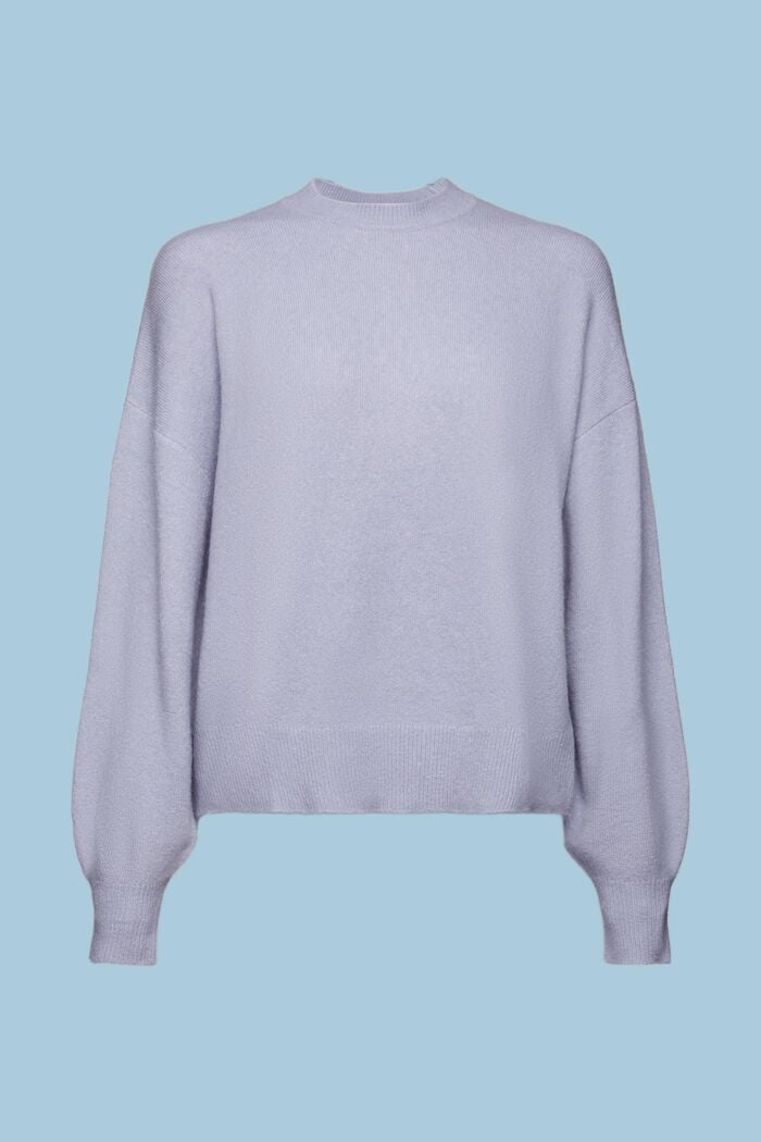 Wool Blend Crewneck Sweater, LIGHT BLUE LAVENDER, detail image number 6