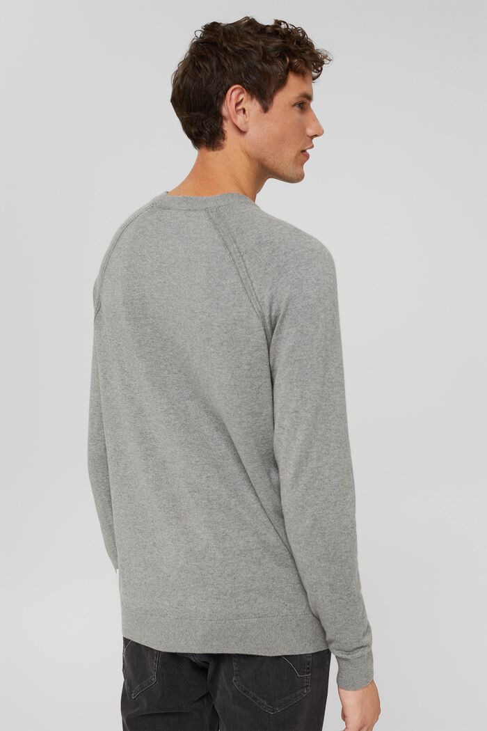 With cashmere: jumper with a round neckline, MEDIUM GREY, detail image number 3