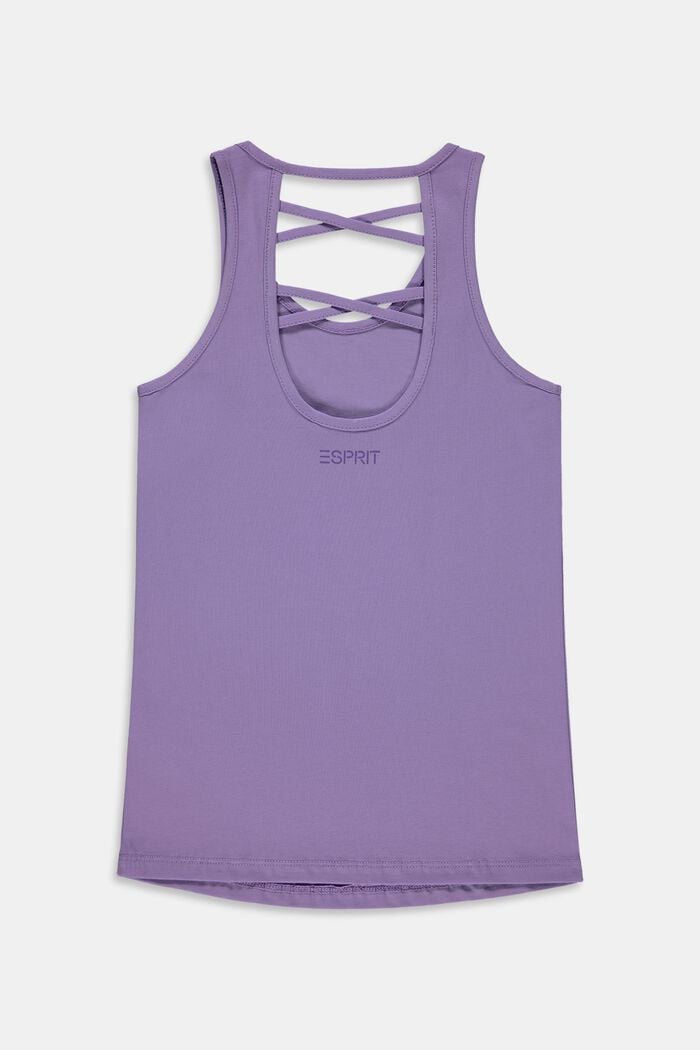 Top with a cross-over straps, stretch cotton, LAVENDER, detail image number 1
