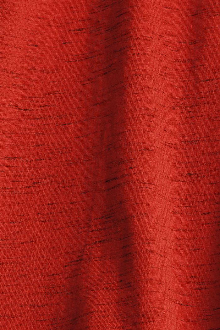Cotton blend jersey T-shirt, RED ORANGE, detail image number 4