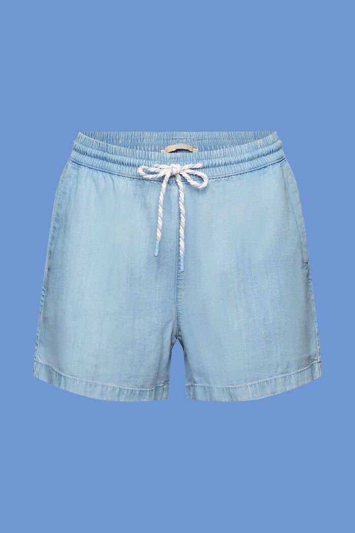 Pull-on jeans shorts, TENCEL™, BLUE BLEACHED, detail image number 6