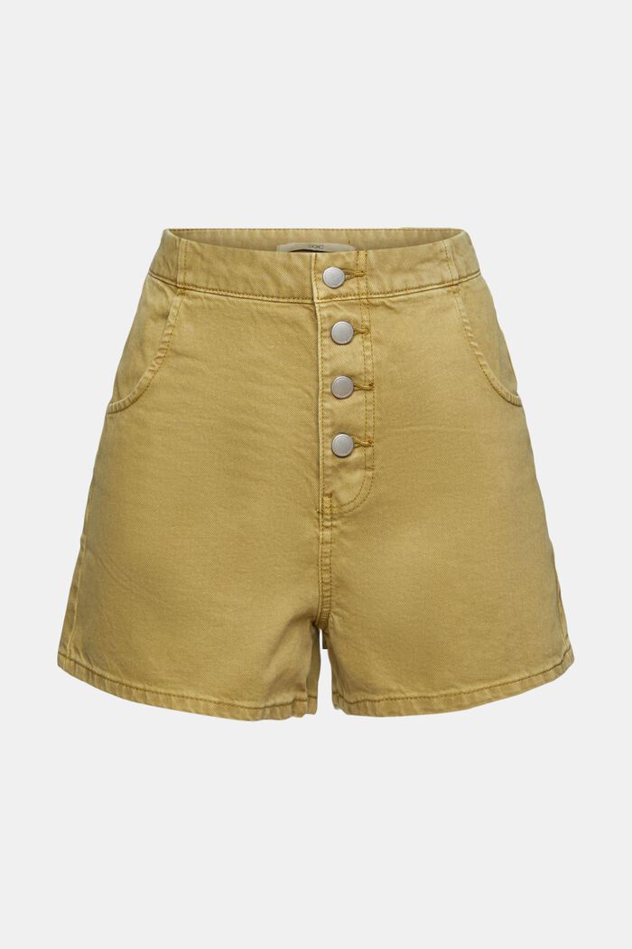 Shorts with button fly, OLIVE, overview