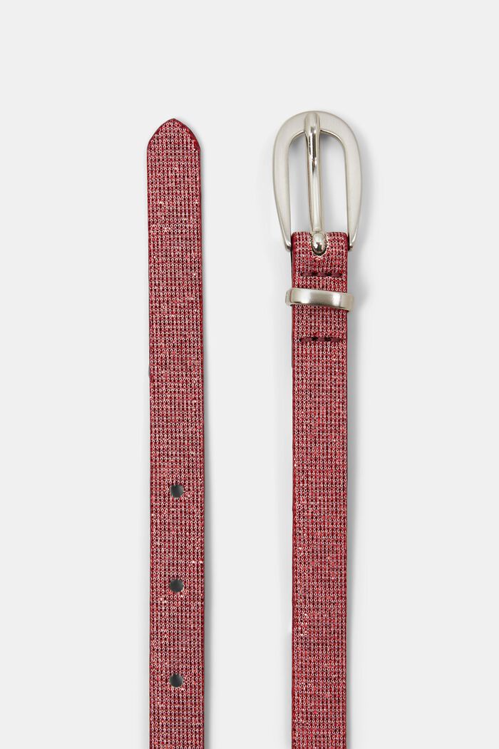 Skinny Glitter Belt, RED, detail image number 1