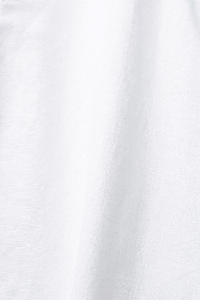 Blouse in blended linen, WHITE, detail image number 4