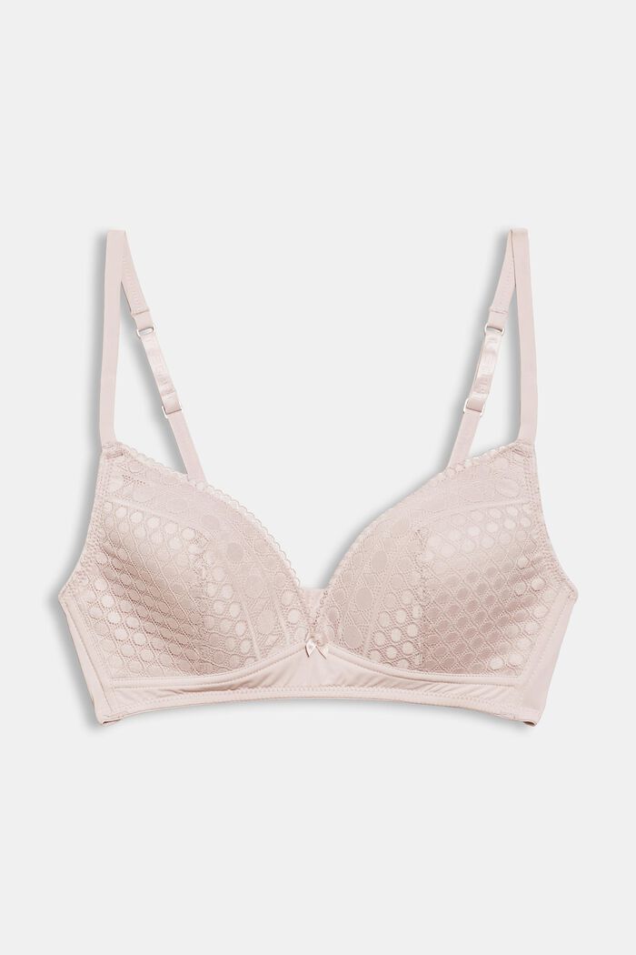 Soft bra in geometric lace, OLD PINK, detail image number 4