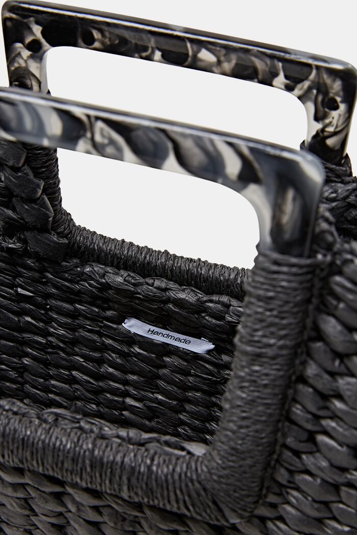 Woven Tote Bag, BLACK, detail image number 3