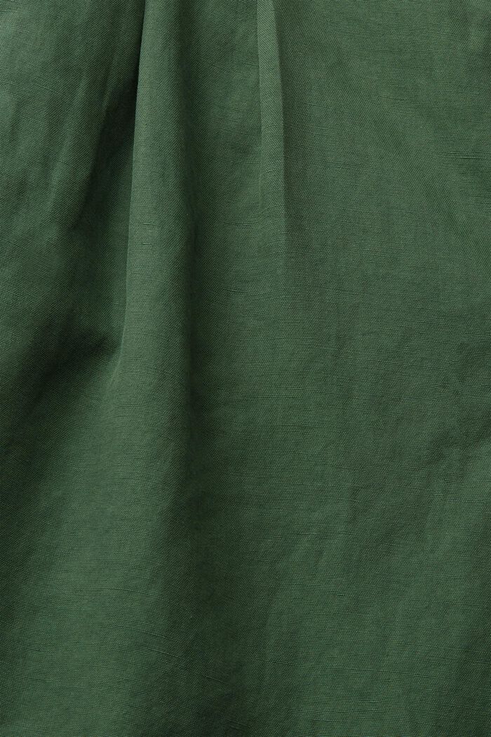 Linen blend: shorts with a button placket, DARK GREEN, detail image number 5
