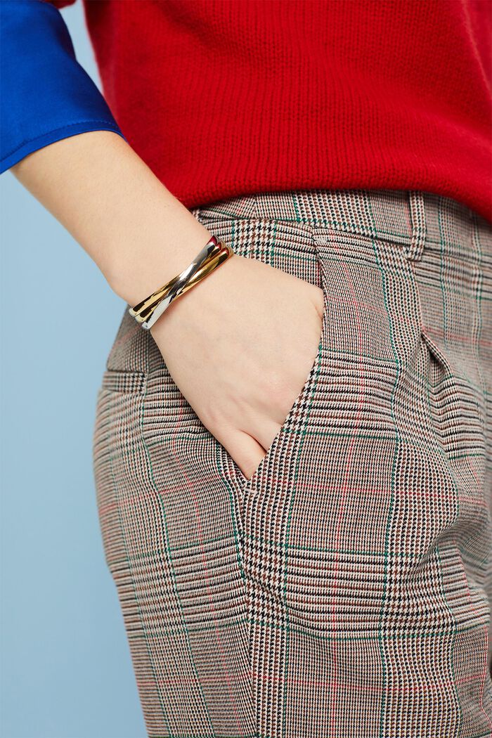 Checkered Tapered Pants, CARAMEL, detail image number 1