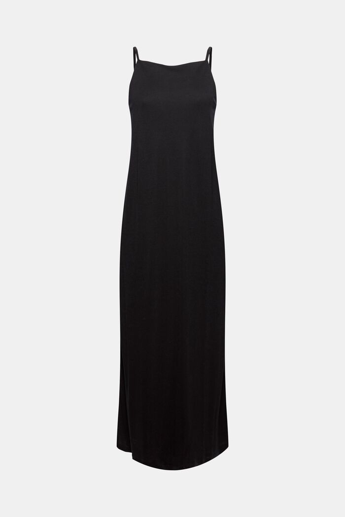 Made of TENCEL™: Jersey dress with back neckline, BLACK, overview