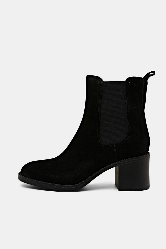 Suede Block Heel Boots, BLACK, detail image number 0