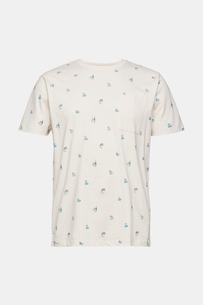 Jersey T-shirt with a palm motifs