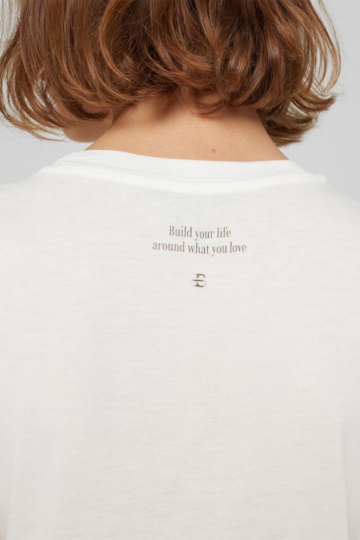 T-shirt with lettering, LENZING™ ECOVERO™, OFF WHITE, detail image number 5