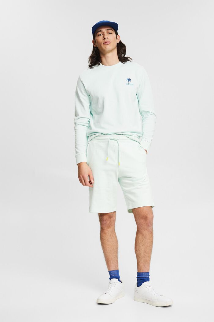 Short sweatshirt trousers , LIGHT AQUA GREEN, detail image number 1