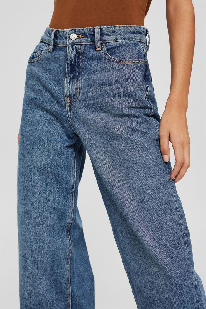Wide-leg jeans, 100% organic cotton, BLUE MEDIUM WASHED, detail image number 2