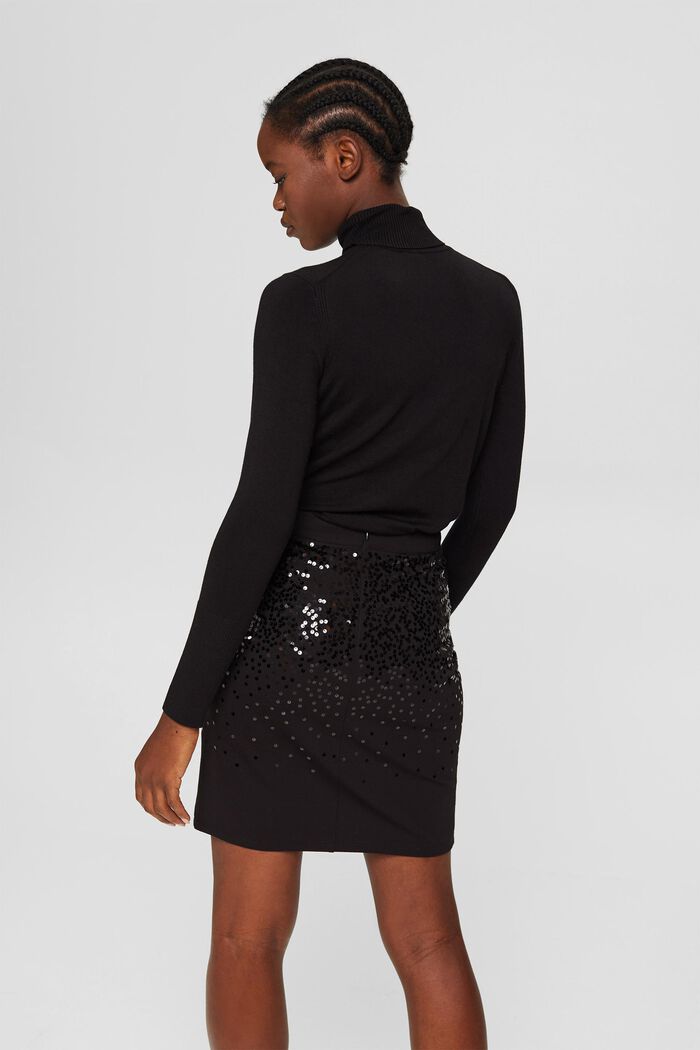 Recycled: mini skirt with sequins, BLACK, detail image number 3