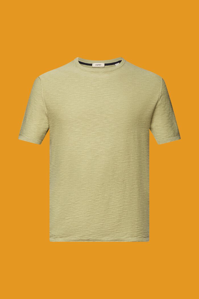 Short-sleeve jumper, cotton-linen blend, LIGHT GREEN, detail image number 6
