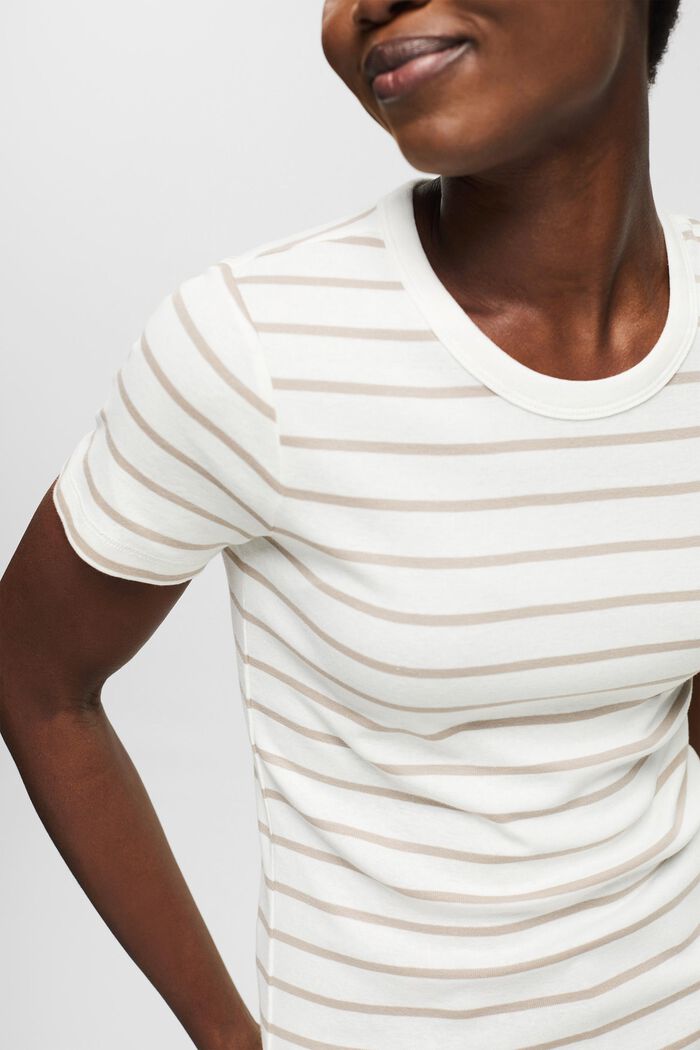 Striped T-shirt, 100% organic cotton, OFF WHITE, detail image number 2