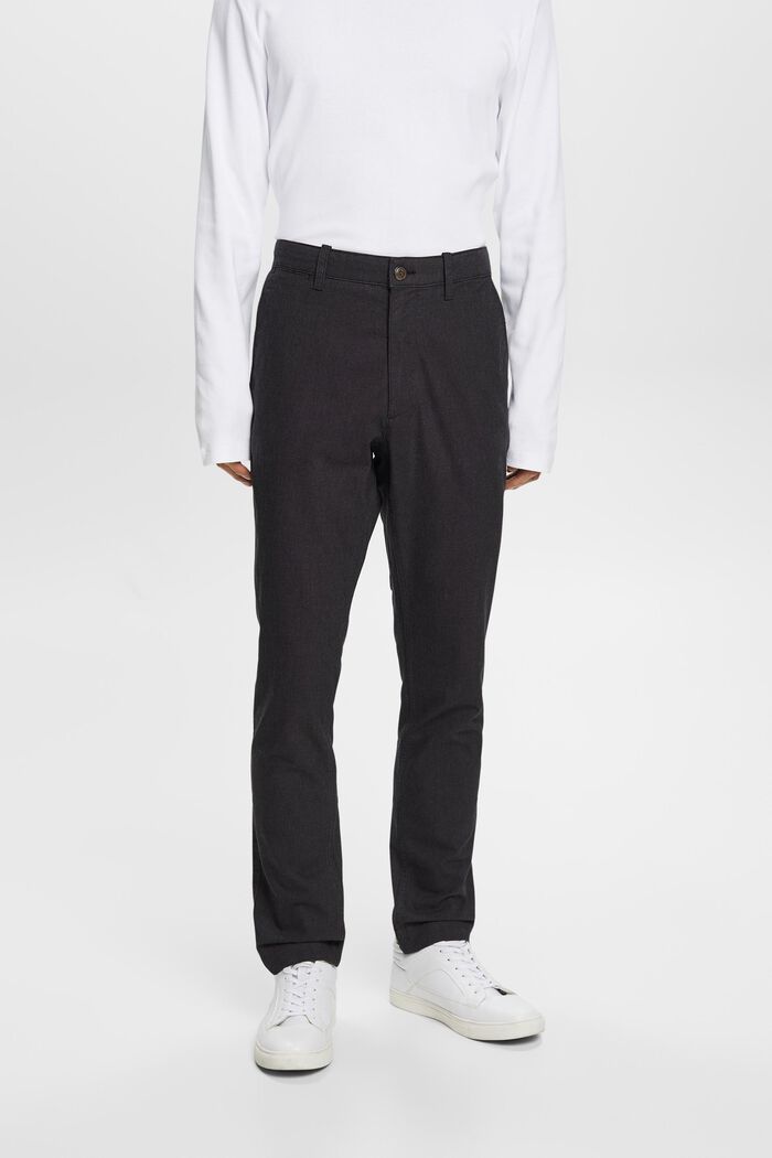 Slim Leg Brushed Chino Trousers, ANTHRACITE, detail image number 0
