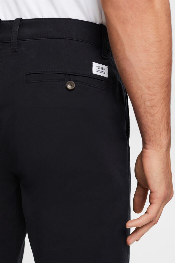 Cotton-Twill Straight Chinos, BLACK, detail image number 3