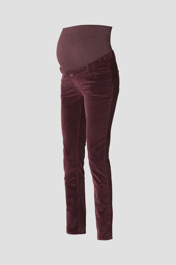 Stretch cotton corduroy trousers with over-bump waistband