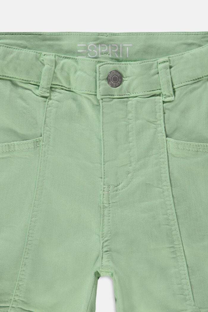 Shorts with an adjustable waistband, made of recycled material, PISTACCHIO GREEN, detail image number 2