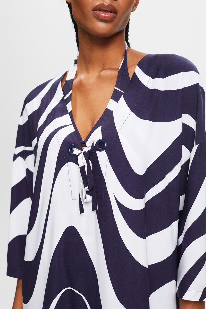 Printed Beach Tunic, NAVY, detail image number 4